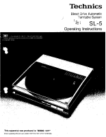 Technics - SL-5 - Owners manual 